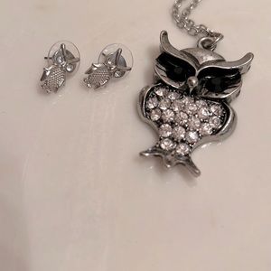 Owl Pendent (No Chain) and Earrings